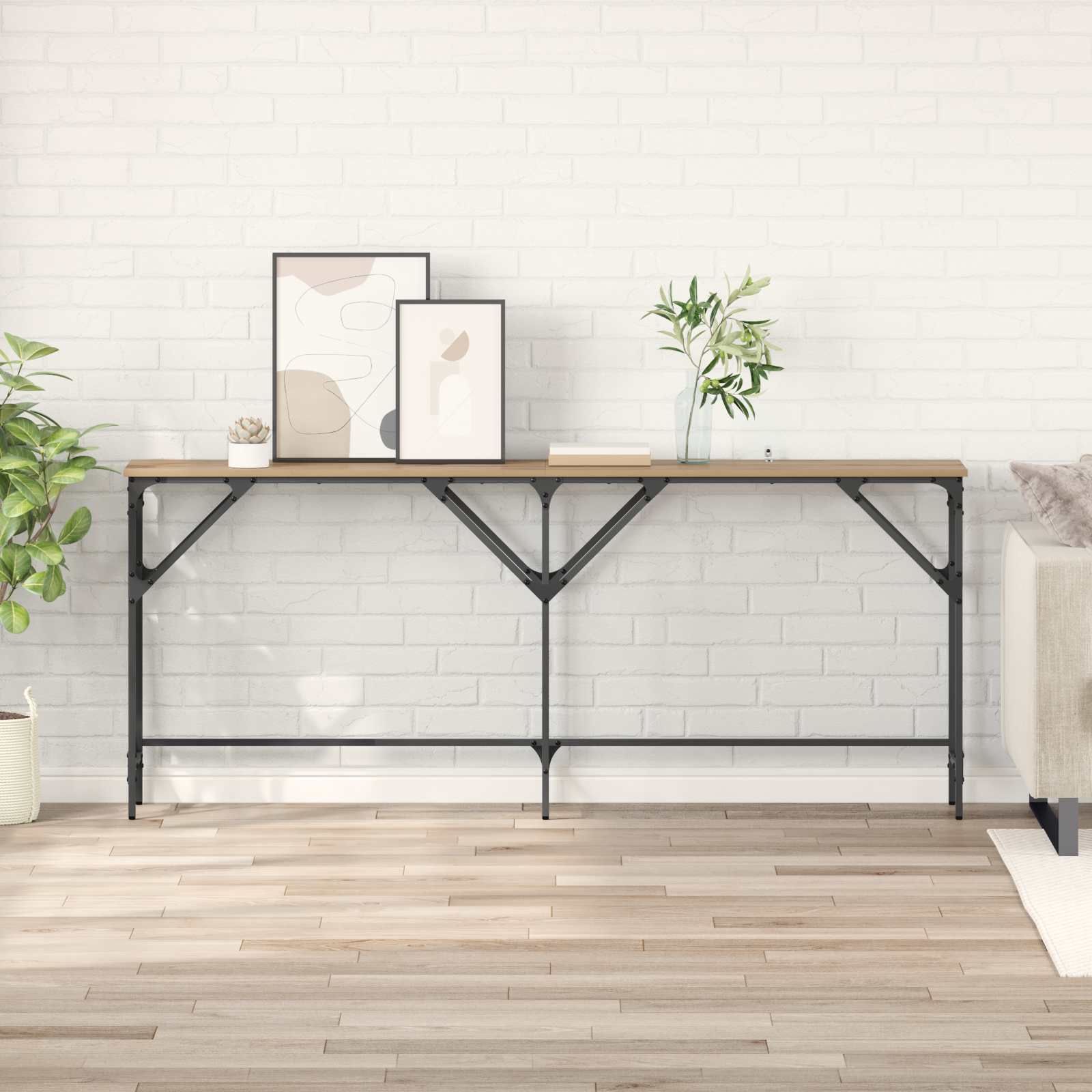 Konsolbord Artisan Ek 180 x 30 x 75 cm Konstruerat trä