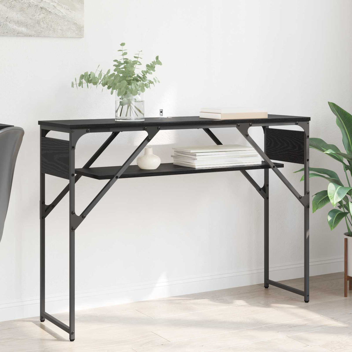 Konsolbord Svart Ek Konstruerat trä 105x30x75cm