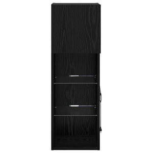 Väggmonterad TV-skåp Svart Ek 30,5 x 30 x 90 cm Konstruerat trä