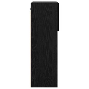 Väggmonterad TV-skåp Svart Ek 40,5 x 30 x 90 cm Konstruerat trä