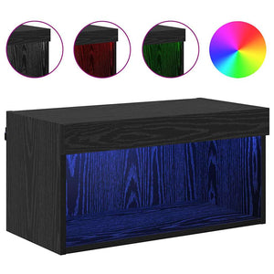 TV-skåp Väggmonterad Svart Ek 60 x 30 x 30 cm Konstruerat trä