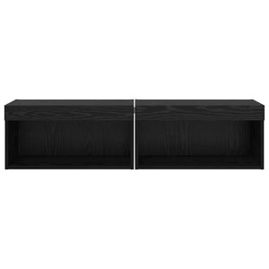 TV-möbler 2 pcs Svart Ek 60 x 30 x 30 cm Konstruerat trä