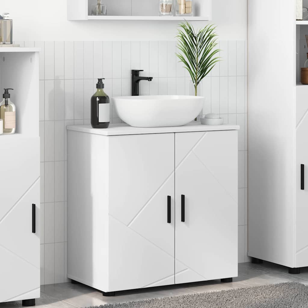 Badrumsskåp Vit 61 x 35 x 64 cm Konstruerat trä, Metall