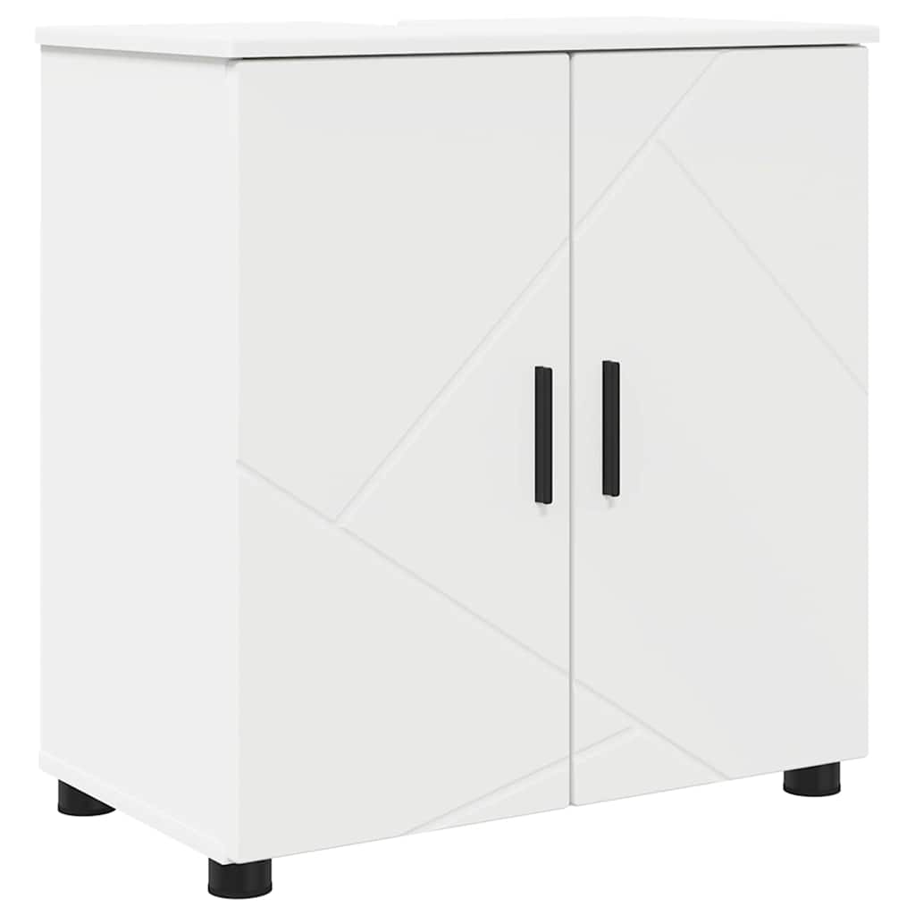 Badrumsskåp Vit 61 x 35 x 64 cm Konstruerat trä, Metall