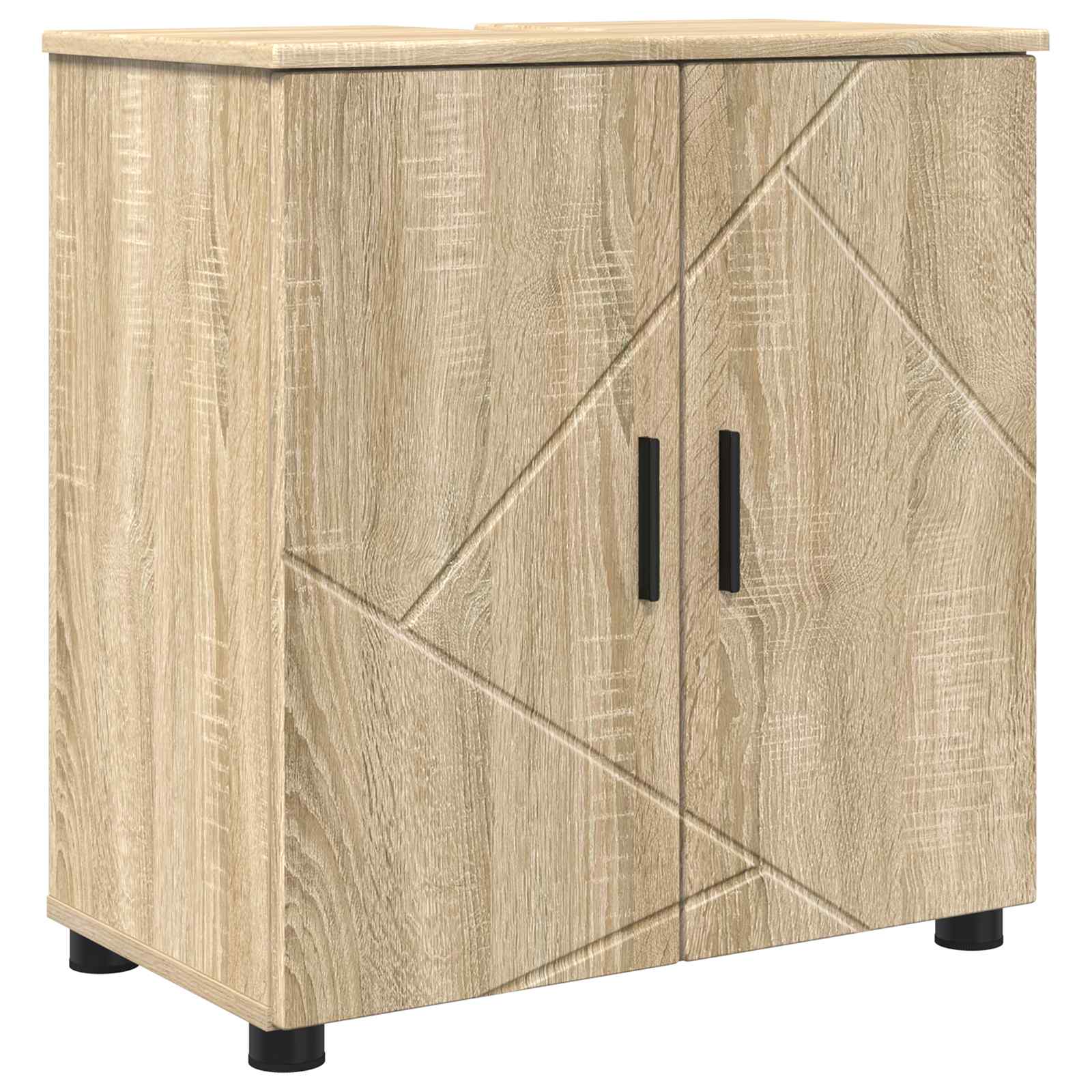 Badrumsskåp Sonoma-ek 61 x 35 x 64 cm Konstruerat trä, Metall