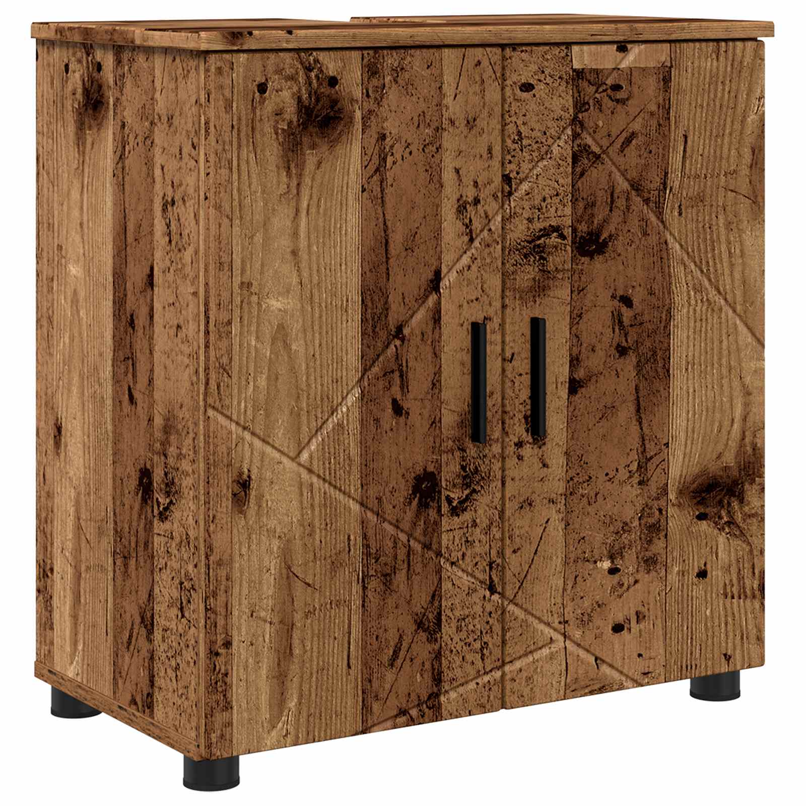 Badrumsskåp Gammalt trä 61 x 35 x 64 cm Konstruerat trä, Metall