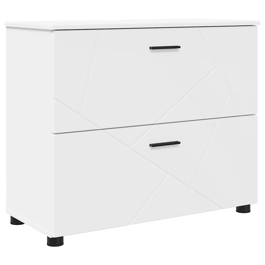 Badrumsskåp Vit 76,5 x 35 x 64 cm Konstruerat trä & Metall