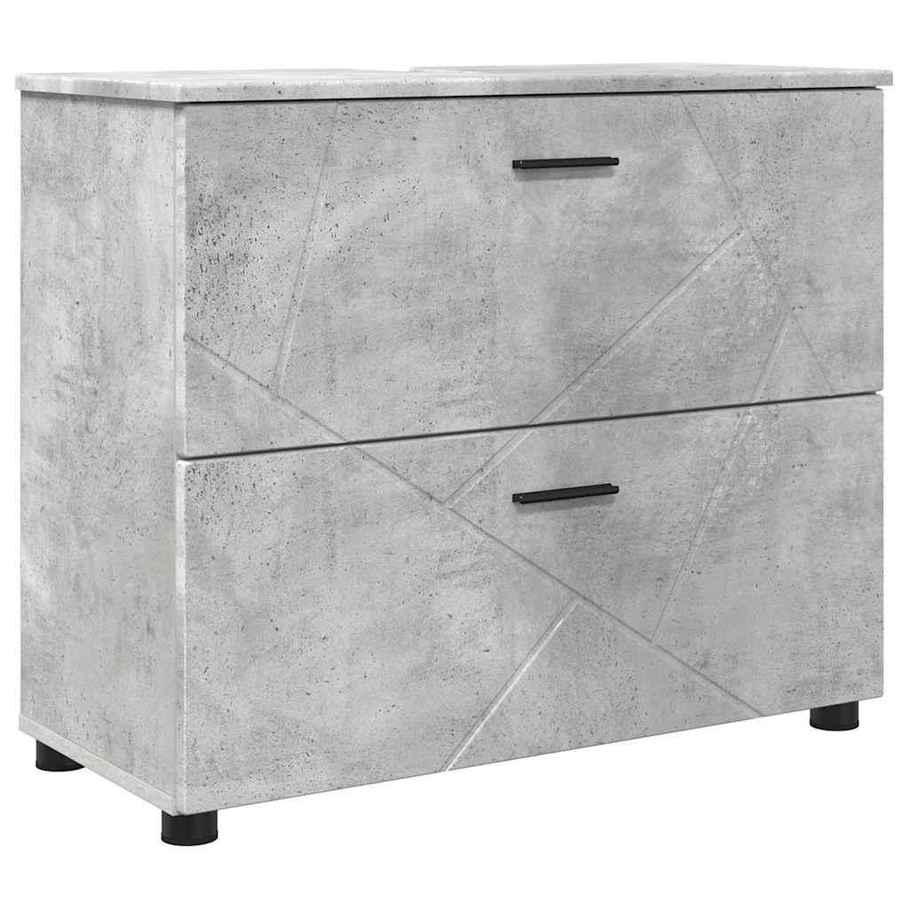 Badrumsskåp Betonggrå 76,5 x 35 x 64 cm Konstruerat trä, Metall