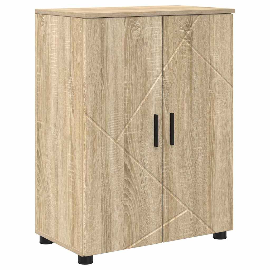 Badrumsskåp Sonoma-ek 60 x 35 x 80 cm Konstruerat trä, Metall