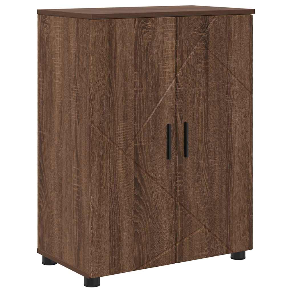 Badrumsskåp Brun Ek 60 x 35 x 80 cm Konstruerat trä, Metall