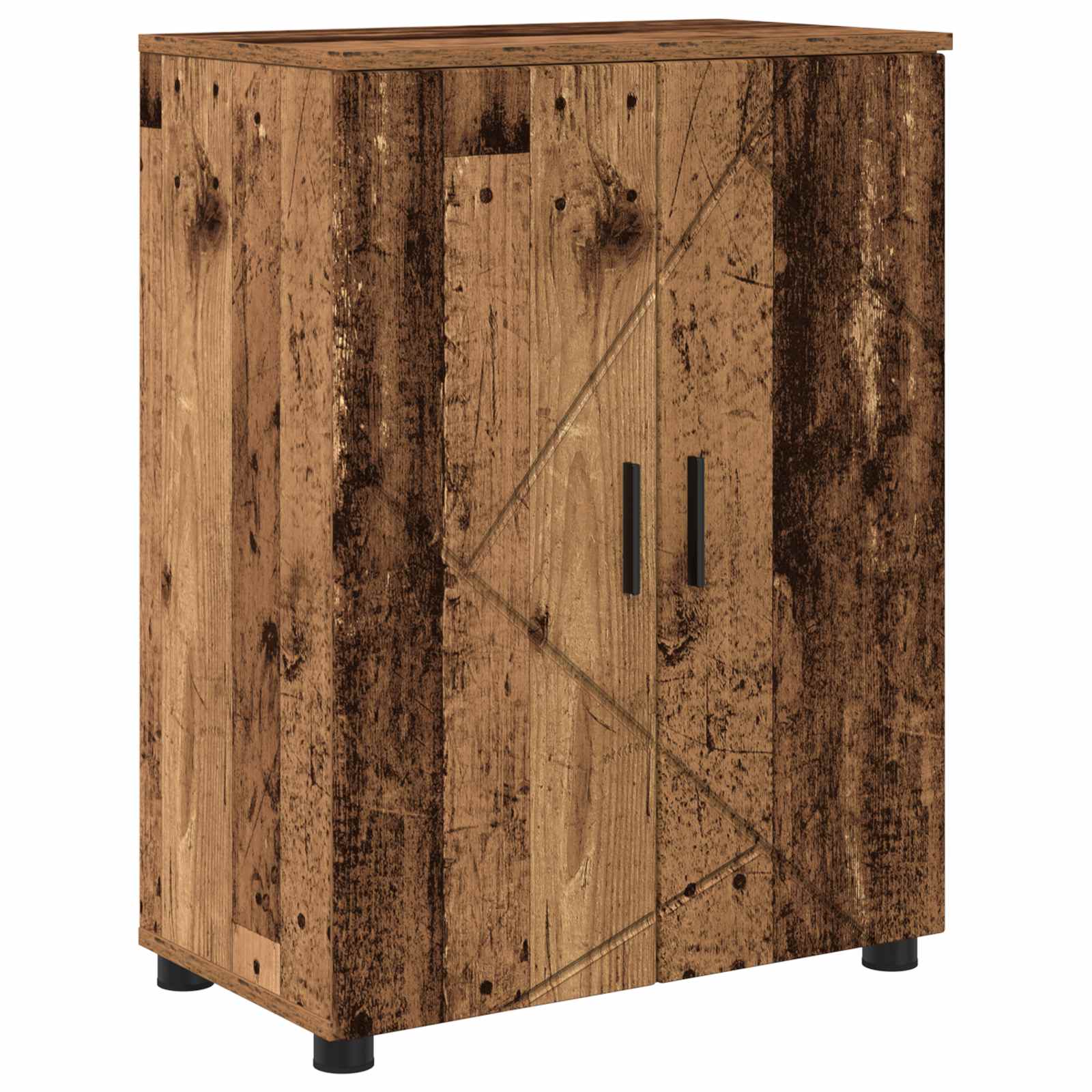 Badrumsskåp Gammalt trä 60 x 35 x 80 cm Konstruerat trä, Metall