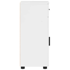 Badrumsskåp med låda med lagring Högblanka vita 30 x 35 x 80 cm