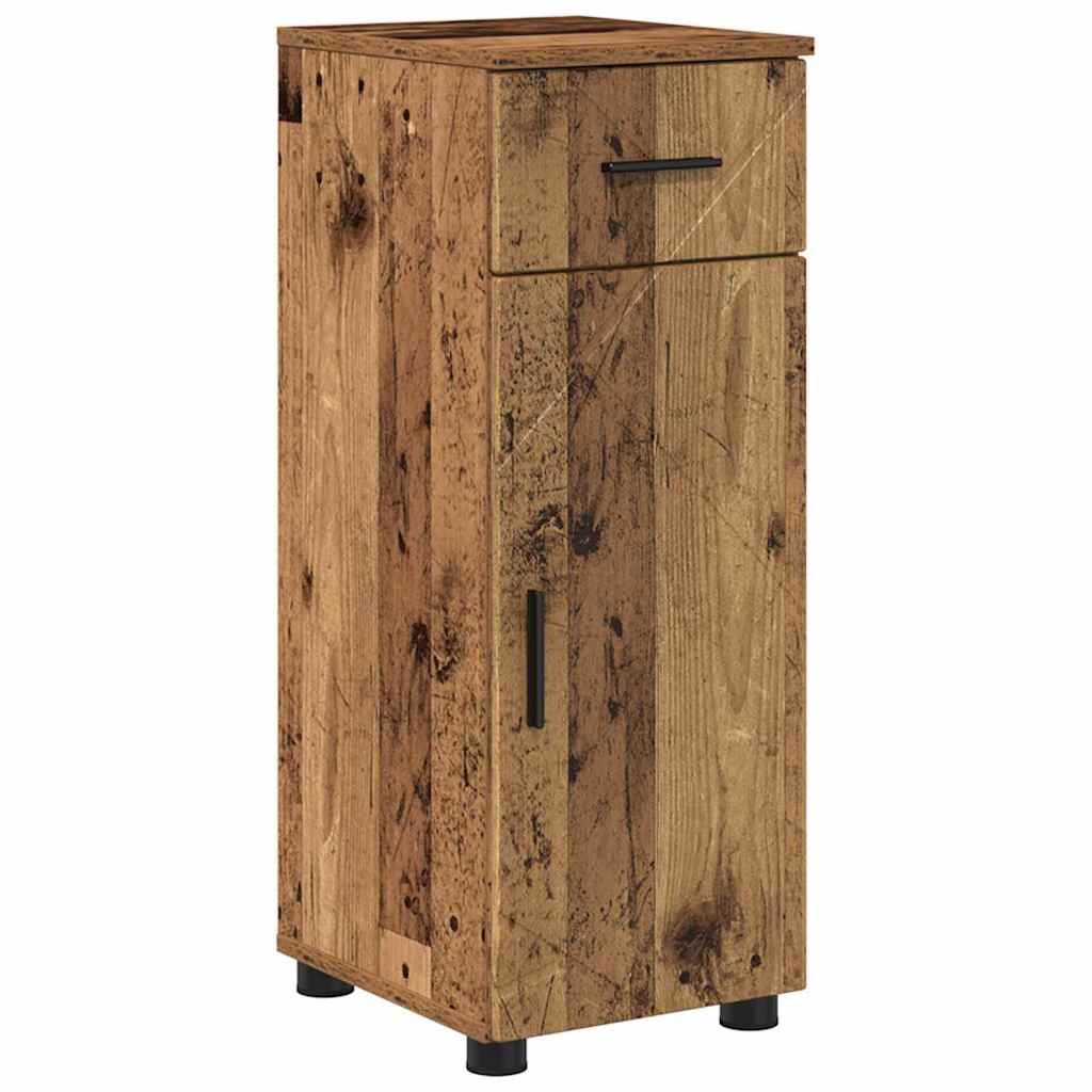 Badrumsskåp Gammalt trä 30 x 35 x 80 cm Konstruerat trä, Metall