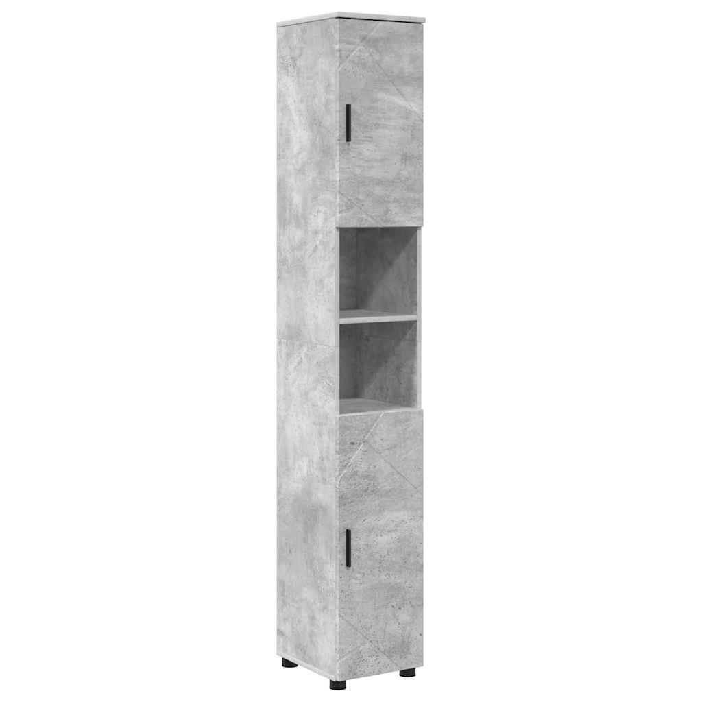 Badrumsskåp Betonggrå 30 x 35 x 192 cm Konstruerat trä & Metall