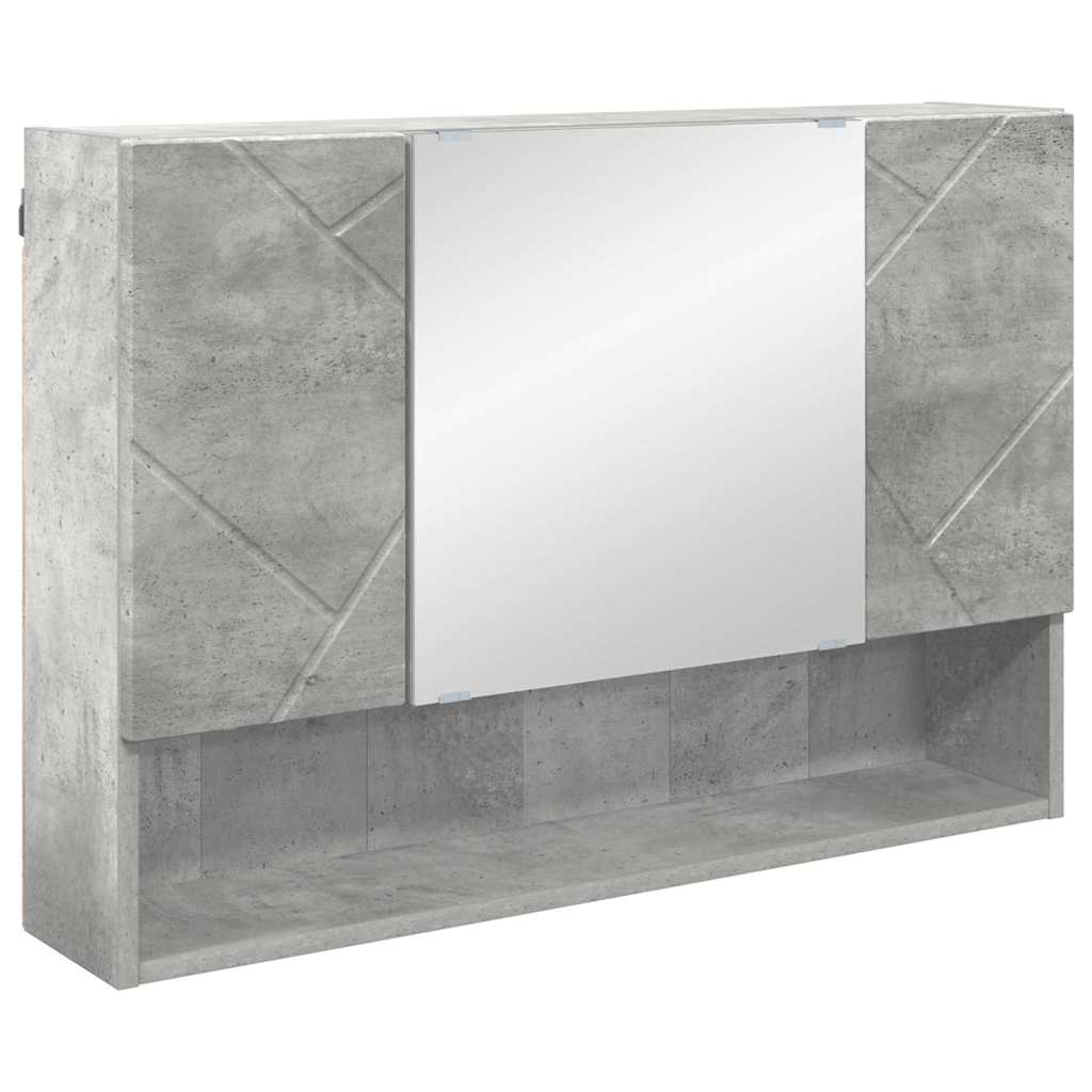 Spegelskåp med dörr Betonggrå 80 x 17 x 55 cm Konstruerat trä