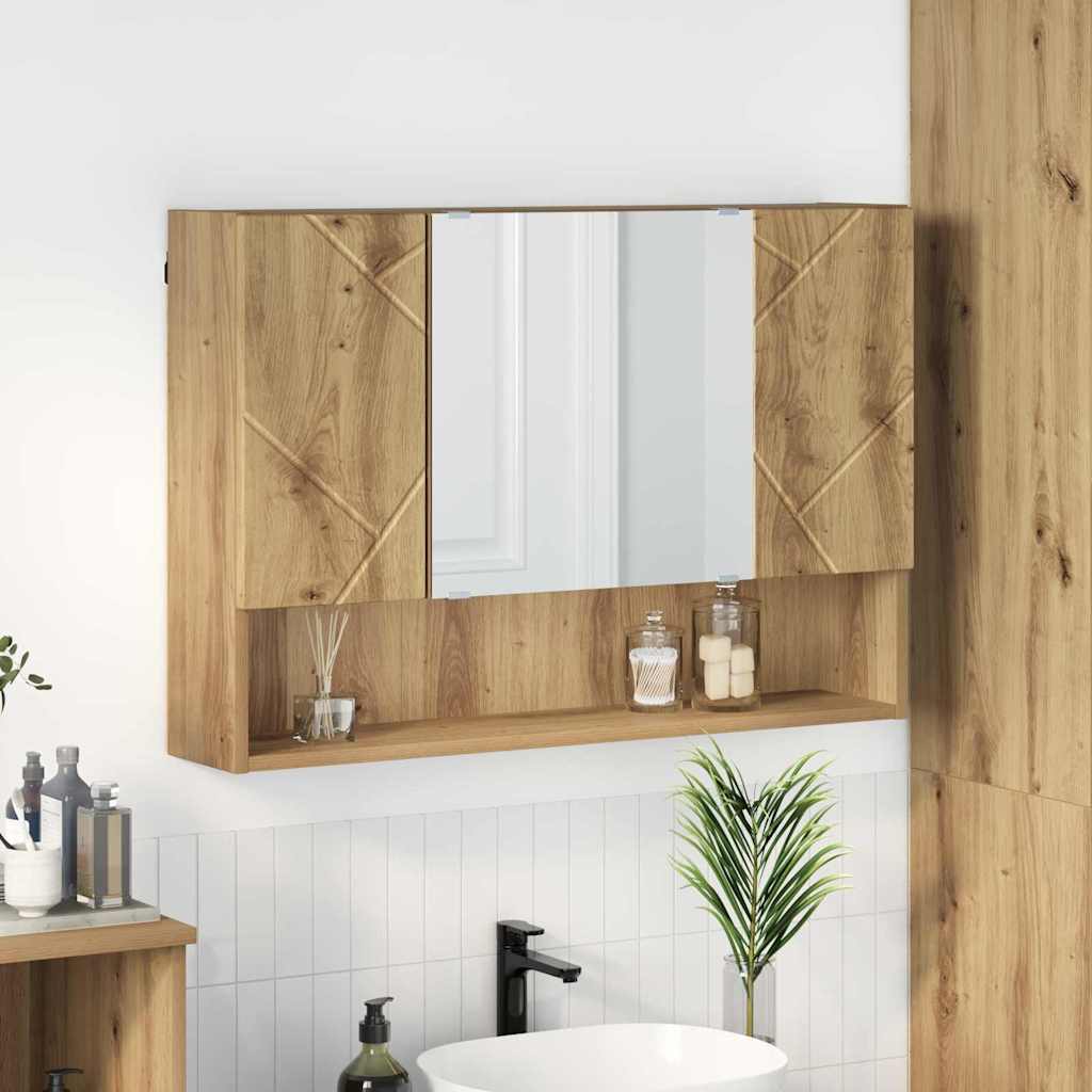 Spegelskåp med dörr Artisan Ek 80 x 17 x 55 cm Konstruerat trä