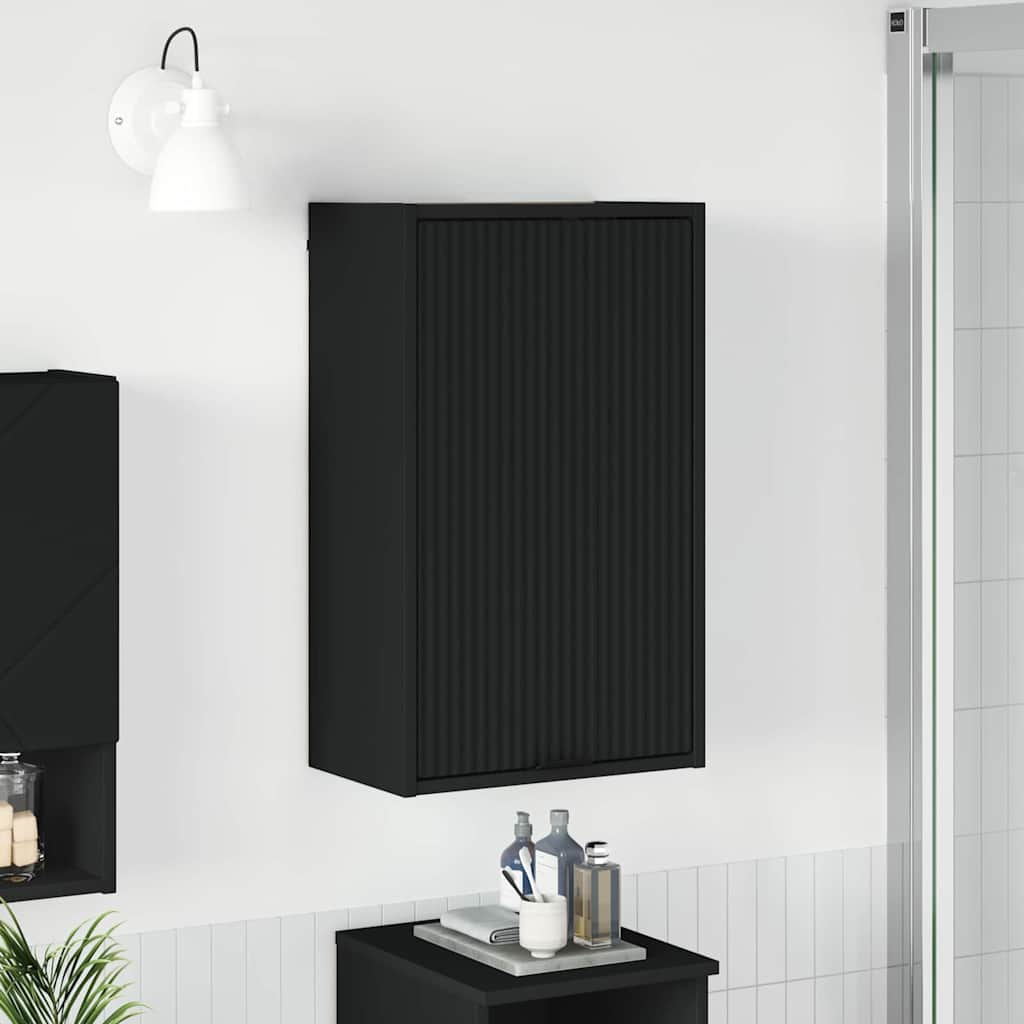Badrumsskåp Svart 39 x 23,5 x 65 cm Konstruerat trä & Metall
