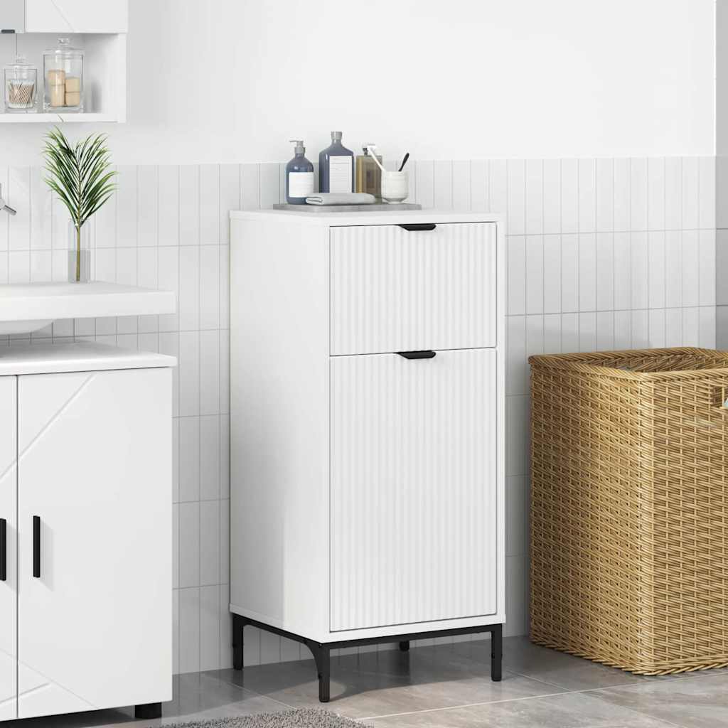Badrumsskåp Vit 39,5 x 36 x 88 cm Konstruerat trä, Metall