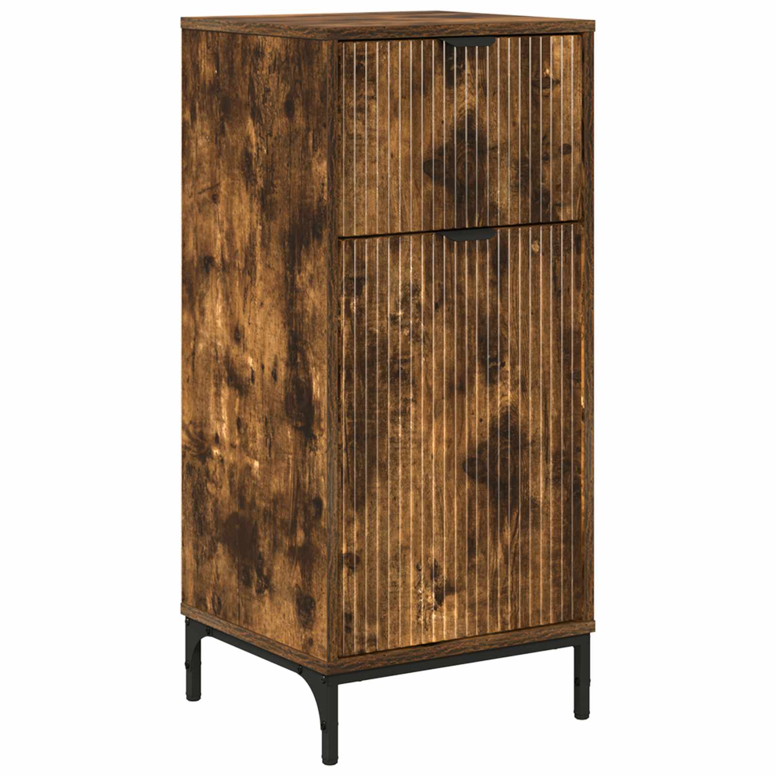 Badrumsskåp Rökt ek 39,5 x 36 x 88 cm Konstruerat trä, Metall