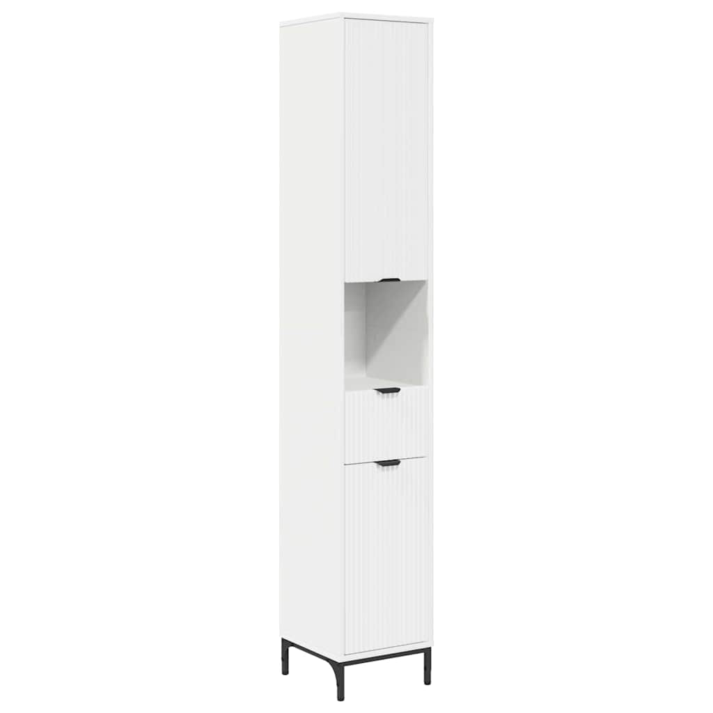 Badrumsskåp Vit 31,5 x 33 x 190 cm Konstruerat trä, Metall