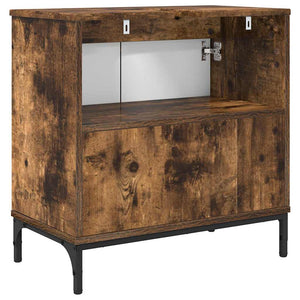 Badrumsskåp med handfat med lagring Rökt ek 60,5 x 33,5 x 61 cm