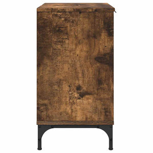 Badrumsskåp med handfat med lagring Rökt ek 60,5 x 33,5 x 61 cm