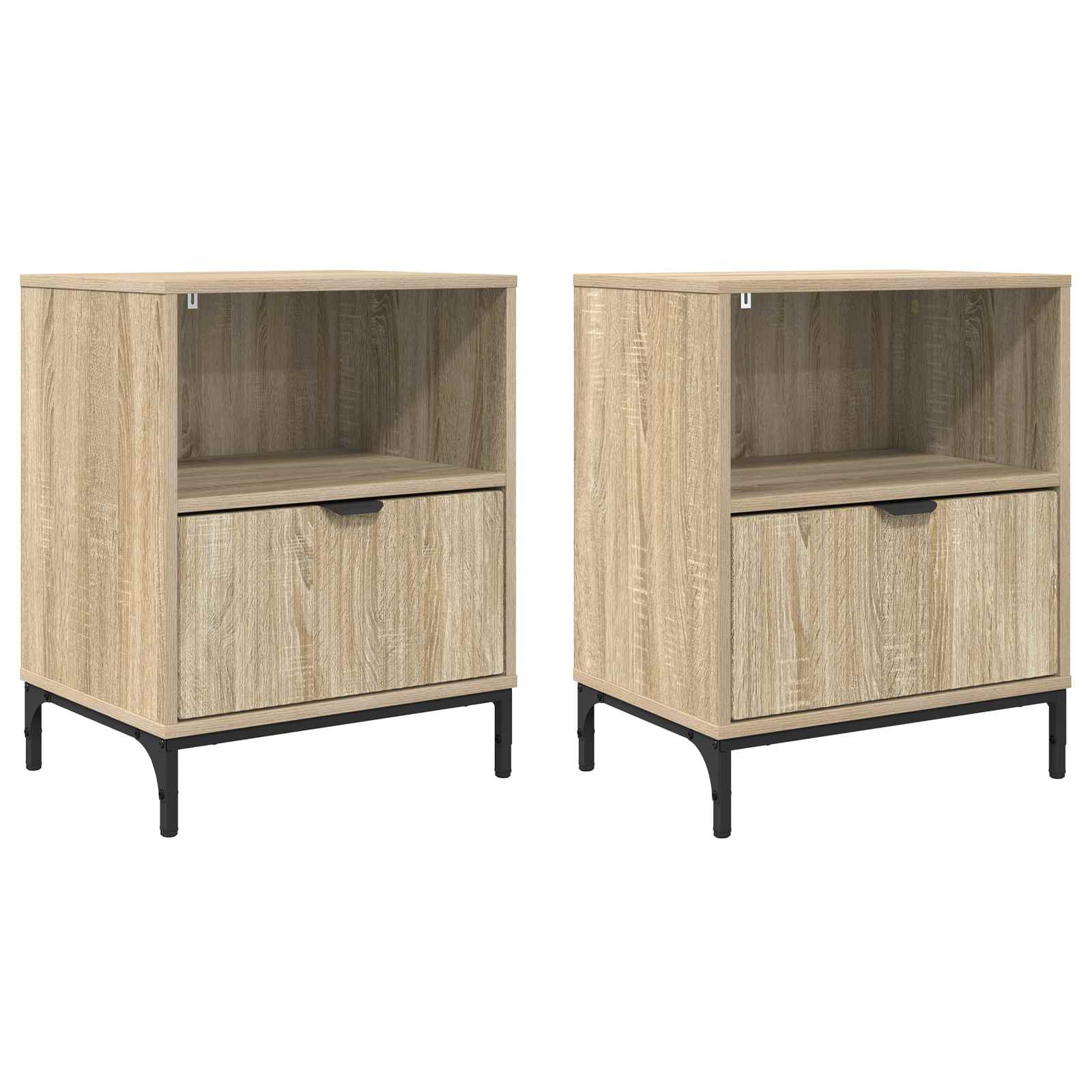 Nattduksbord 2 pcs Sonoma ek 49 x 36 x 61 cm Konstruerat trä