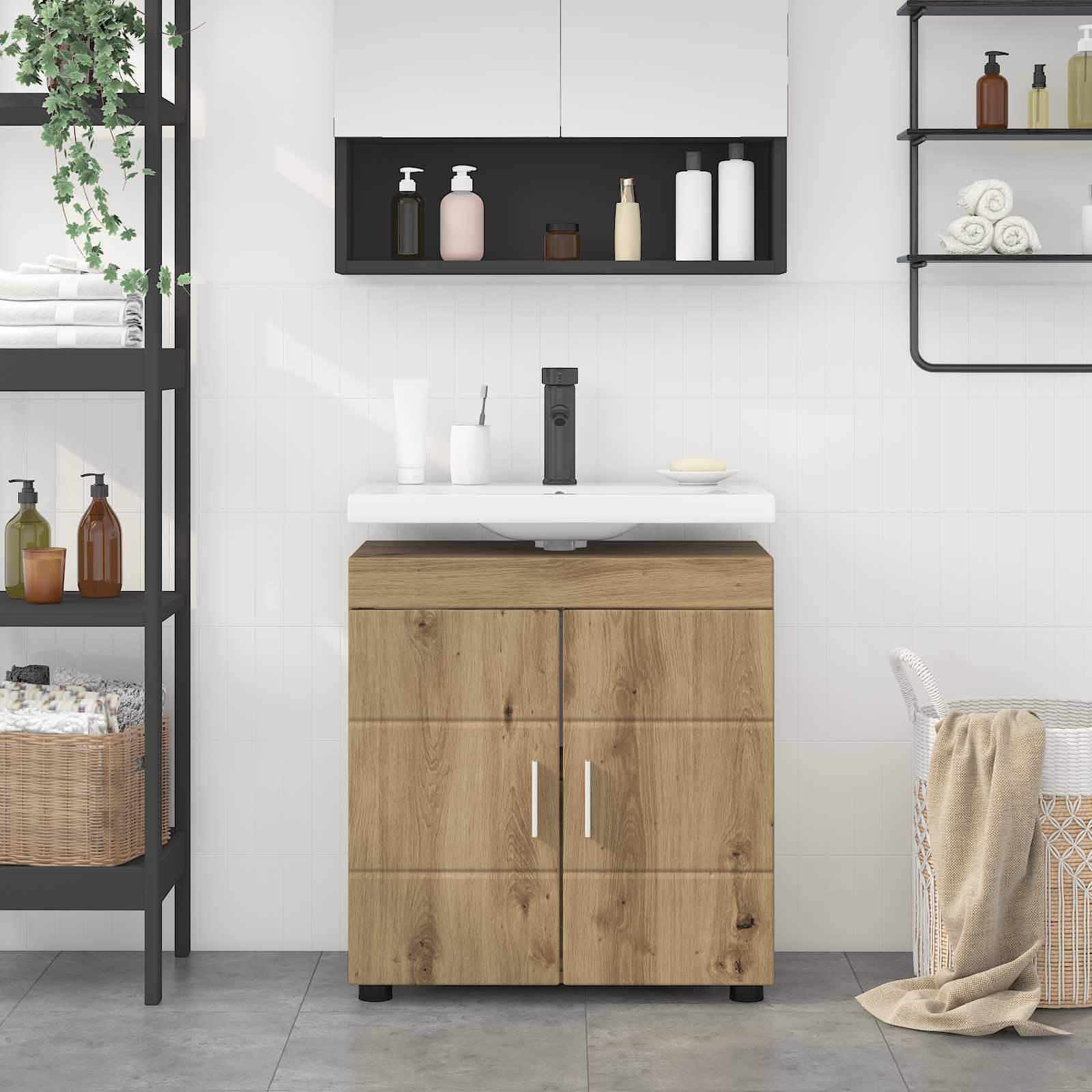 Badrumsskåpsset TULUM Artisan Ek 60 x 34 x 63 cm