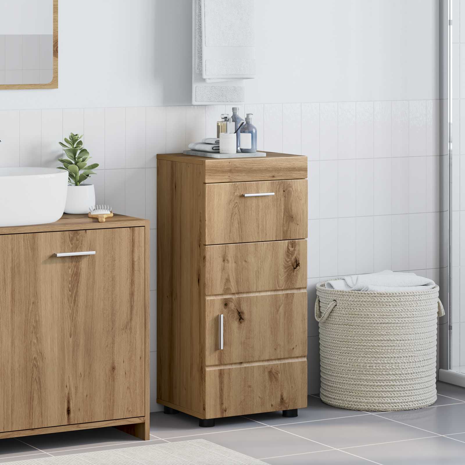 Badrumsskåpsset TULUM Artisan Ek 37 x 31,5 x 82 cm