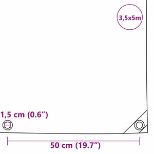 Presenning 650g / m² Beige 3,5 x 5 m Canvas med PVC-beläggning