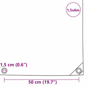 Presenning 650g / m² Olivgrön 1,5 x 6 m Canvas med PVC-beläggning