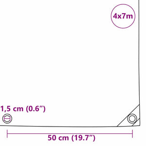 Presenning 650g / m² Orange 4 x 7 m Canvas med PVC-beläggning