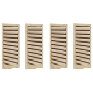 Skåpdörr 4 pcs Naturfärg 140.5 x 2 x 59.5 cm Massiv furu