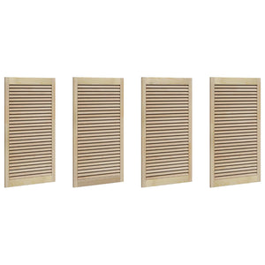 Skåpdörr 4 pcs Naturfärg 140.5 x 2 x 59.5 cm Massiv furu
