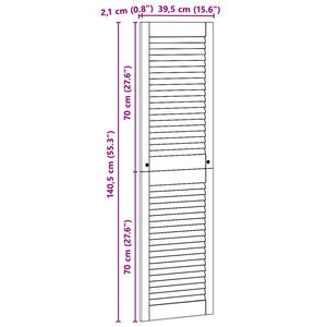 Skåpdörr 4 pcs Naturfärg 140.5 x 2 x 59.5 cm Massiv furu