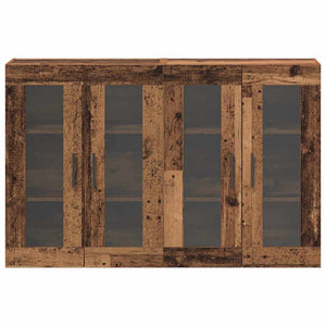 Väggmonterade Skåp 2 pcs Gammalt trä 69,5 x 34 x 90 cm