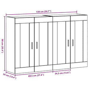 Väggmonterade Skåp 2 pcs artisan ek 69,5 x 34 x 90 cm