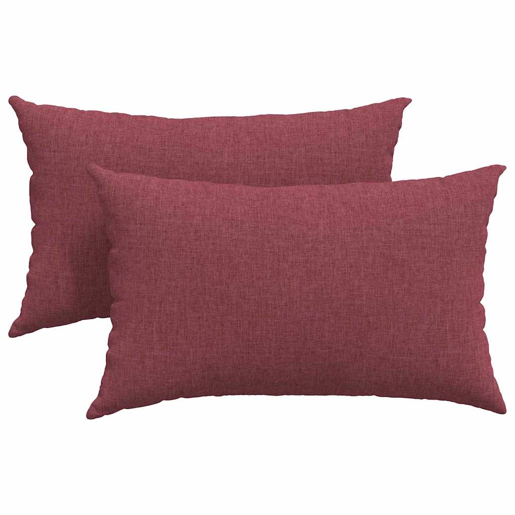 Sofakuddar 2 pcs Vinröd 50 x 30 cm tyg