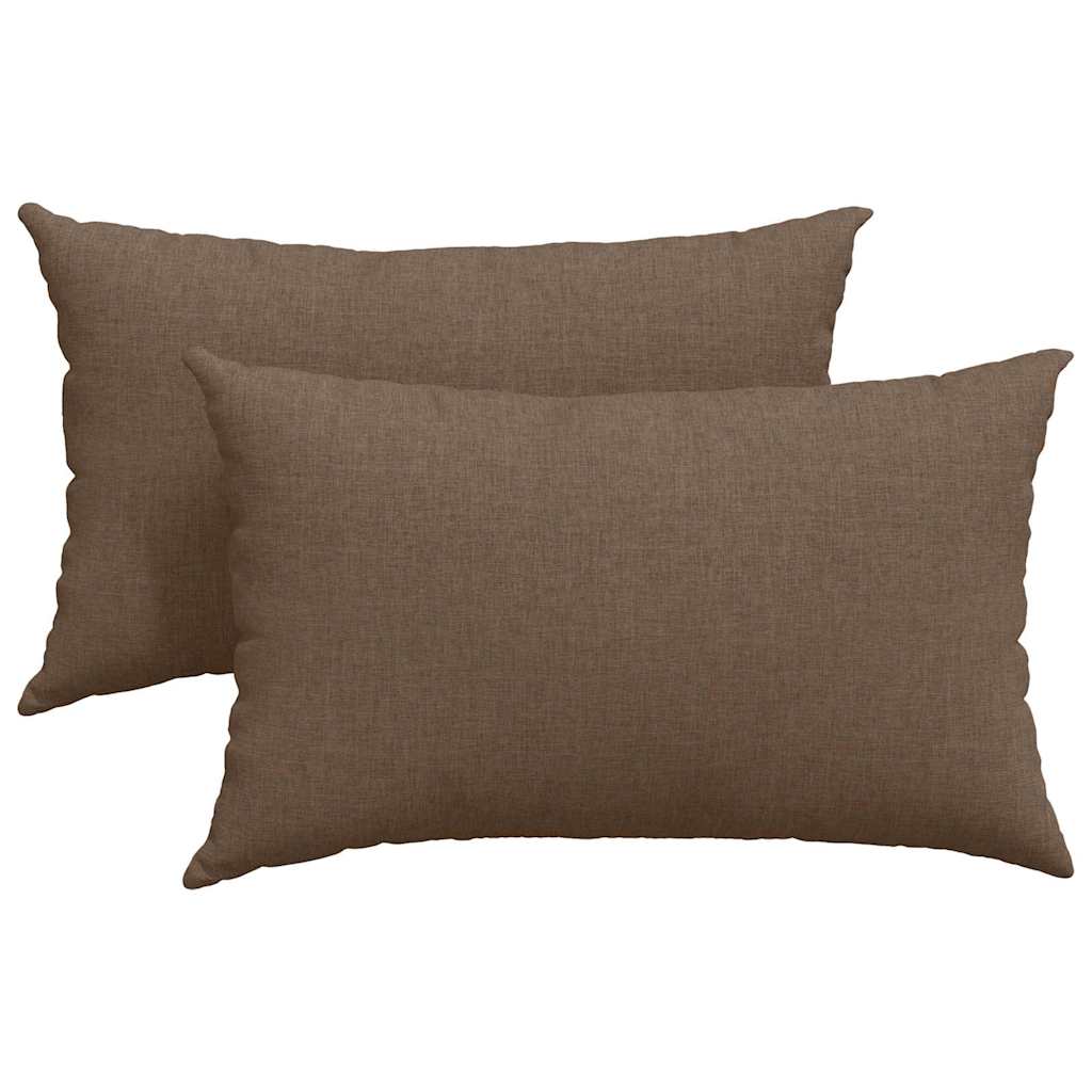 Sofakuddar 2 st tyg Brun 50 x 30 cm