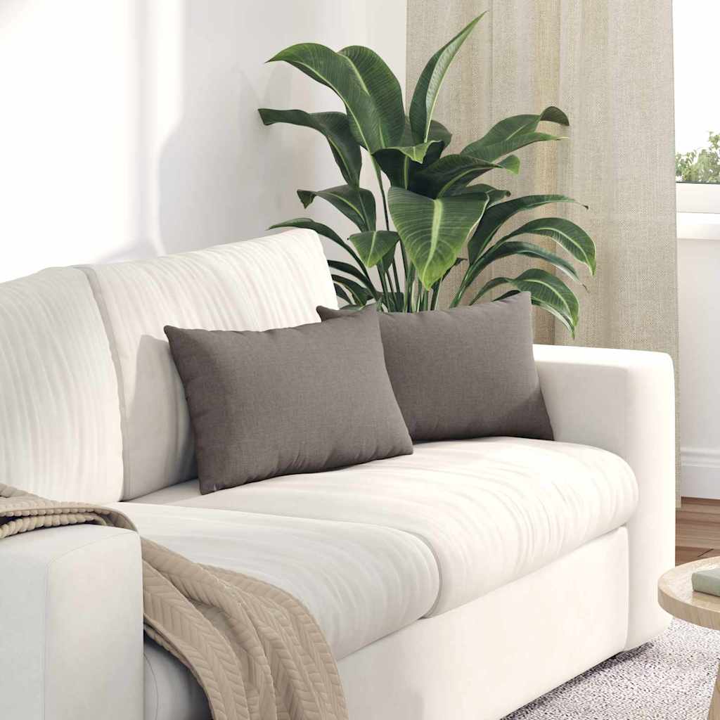 Sofakuddar 2 pcs Taupe 50 x 30 cm tyg
