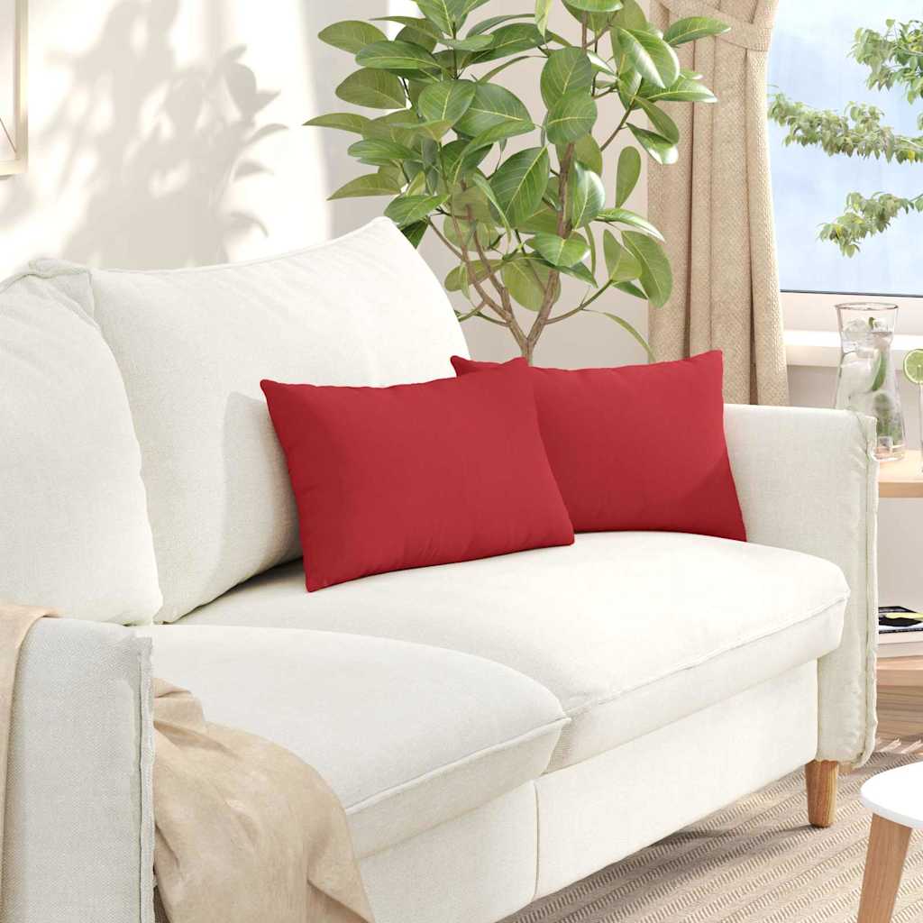 Sofakuddar 2 pcs Röd 50 x 30 cm tyg