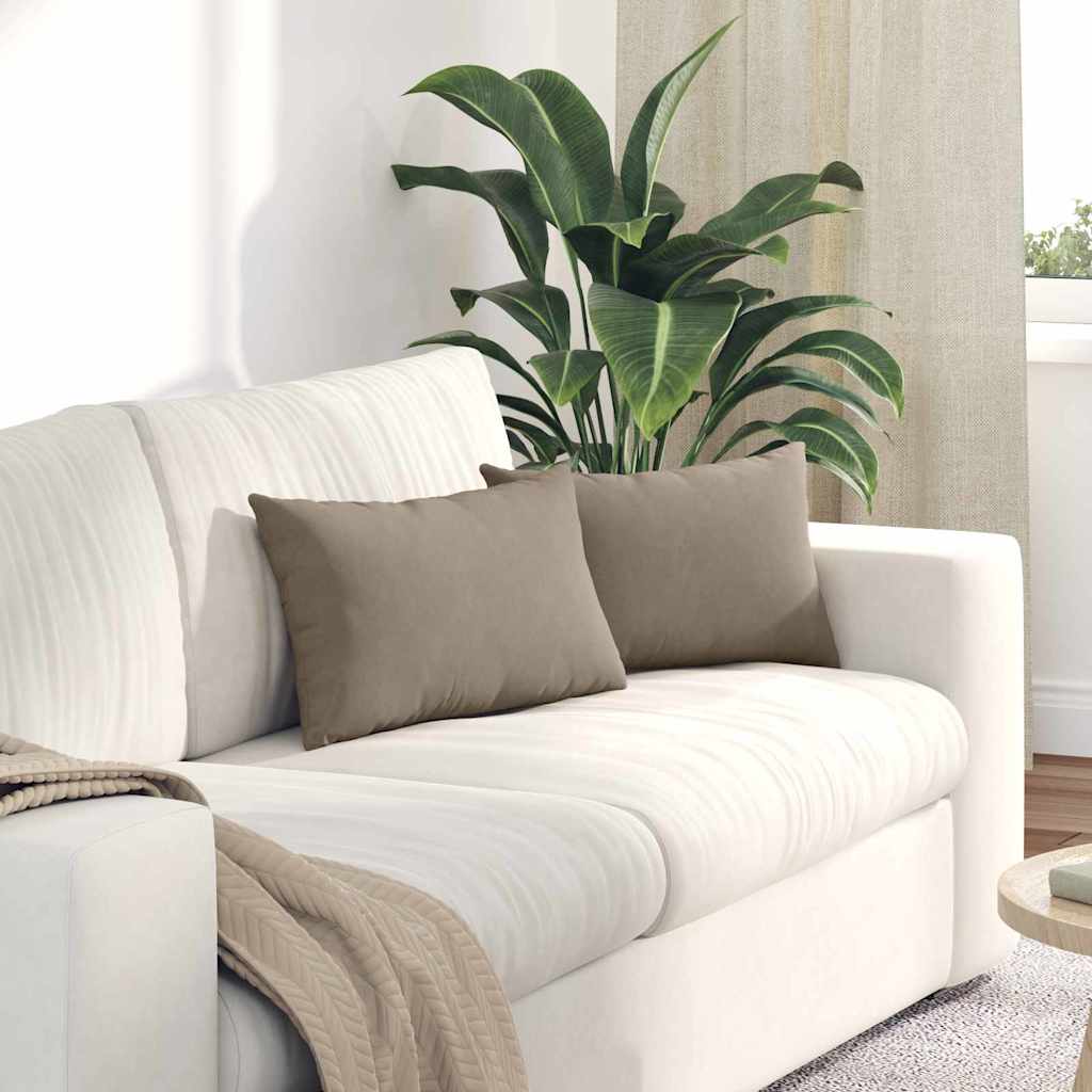 Sofakuddar 2 pcs Taupe 50 x 30 cm tyg