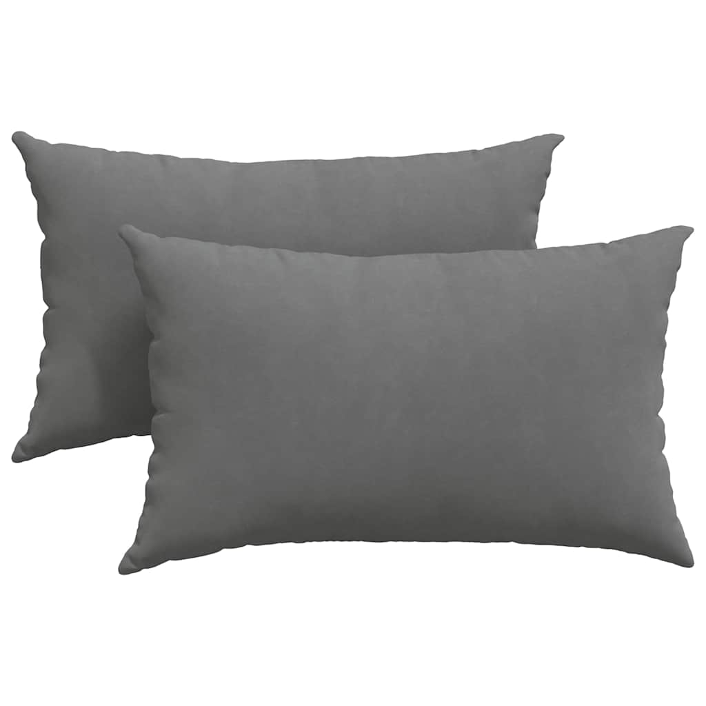Sofakuddar 2 pcs Mörkgrå 50 x 30 cm tyg