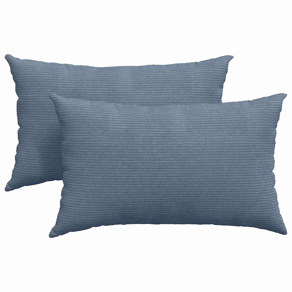 Sofakuddar 2 pcs Blå 50 x 30 cm Kordread tyg