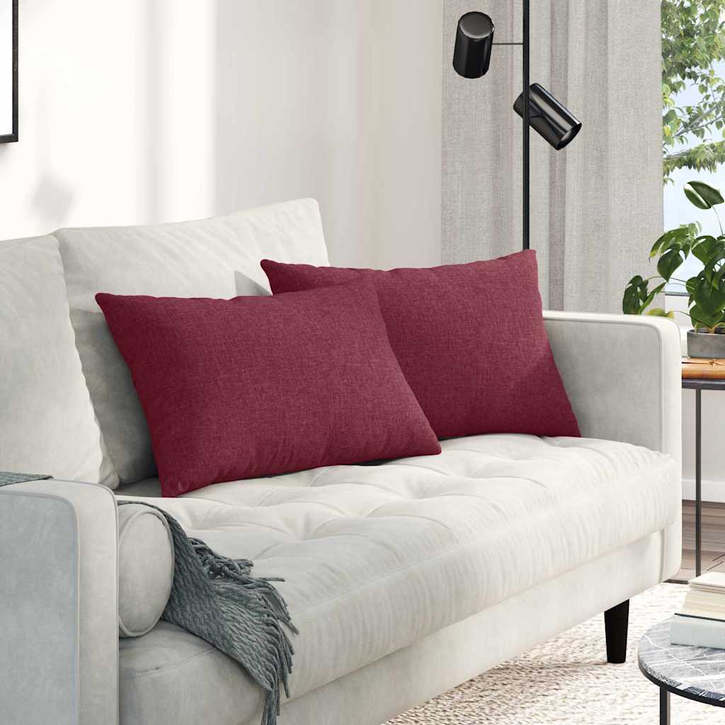 Sofakuddar 2 pcs Vinröd 60 x 40 cm tyg