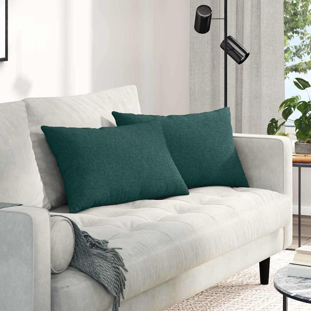 Sofakuddar 2 pcs Mörkgrön 60 x 40 cm tyg