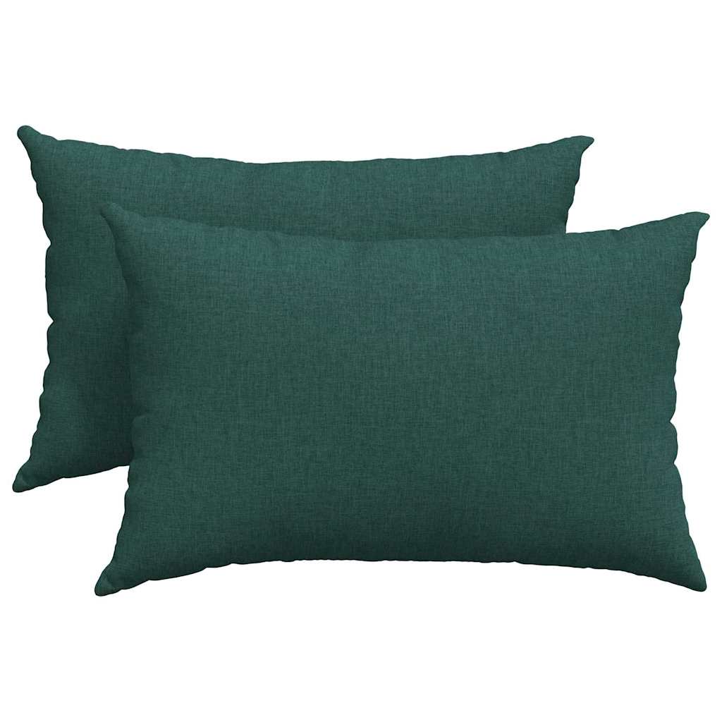 Sofakuddar 2 pcs Mörkgrön 60 x 40 cm tyg