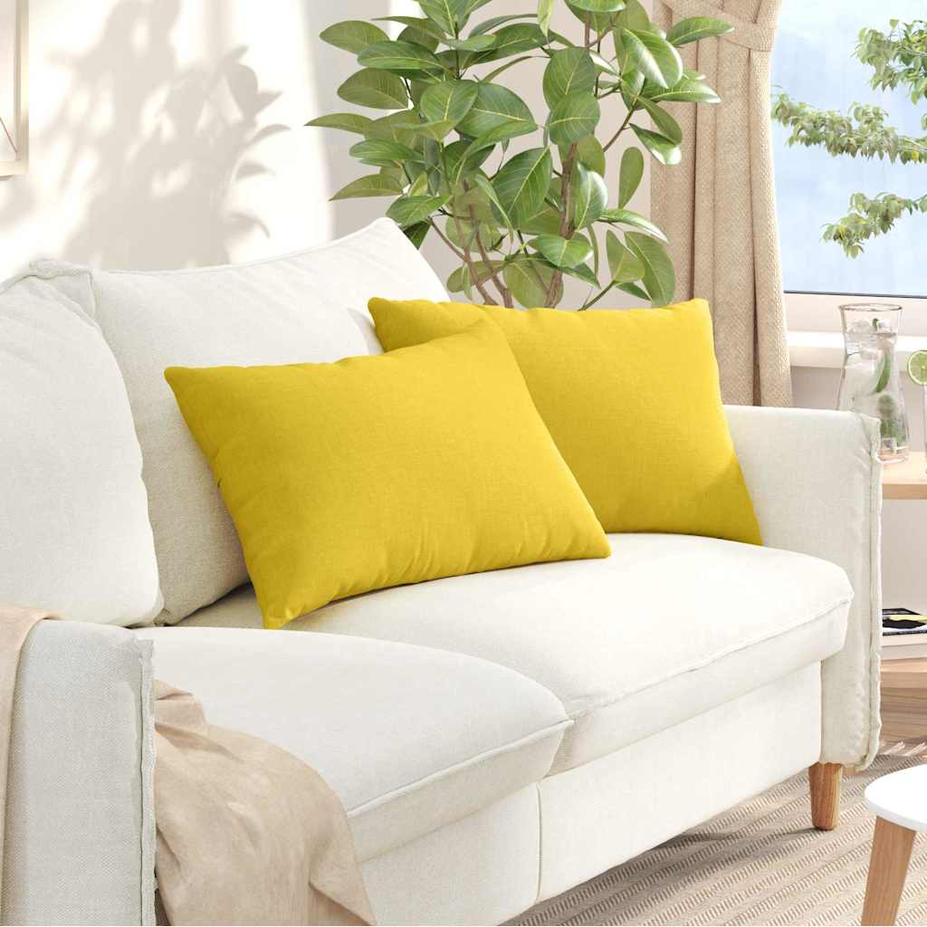 Sofakuddar 2 pcs Ljusgul 60 x 40 cm tyg