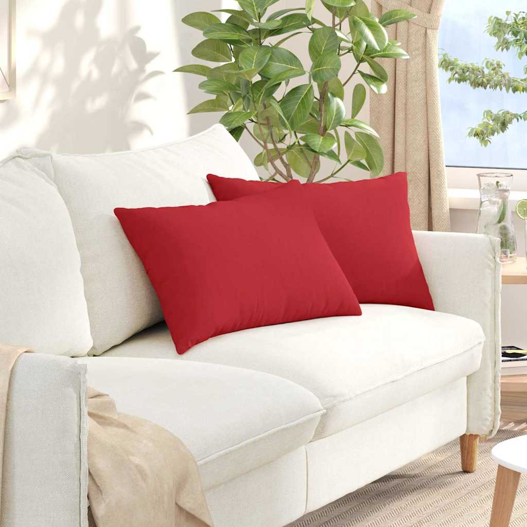 Sofakuddar 2 pcs Röd 60 x 40 cm tyg