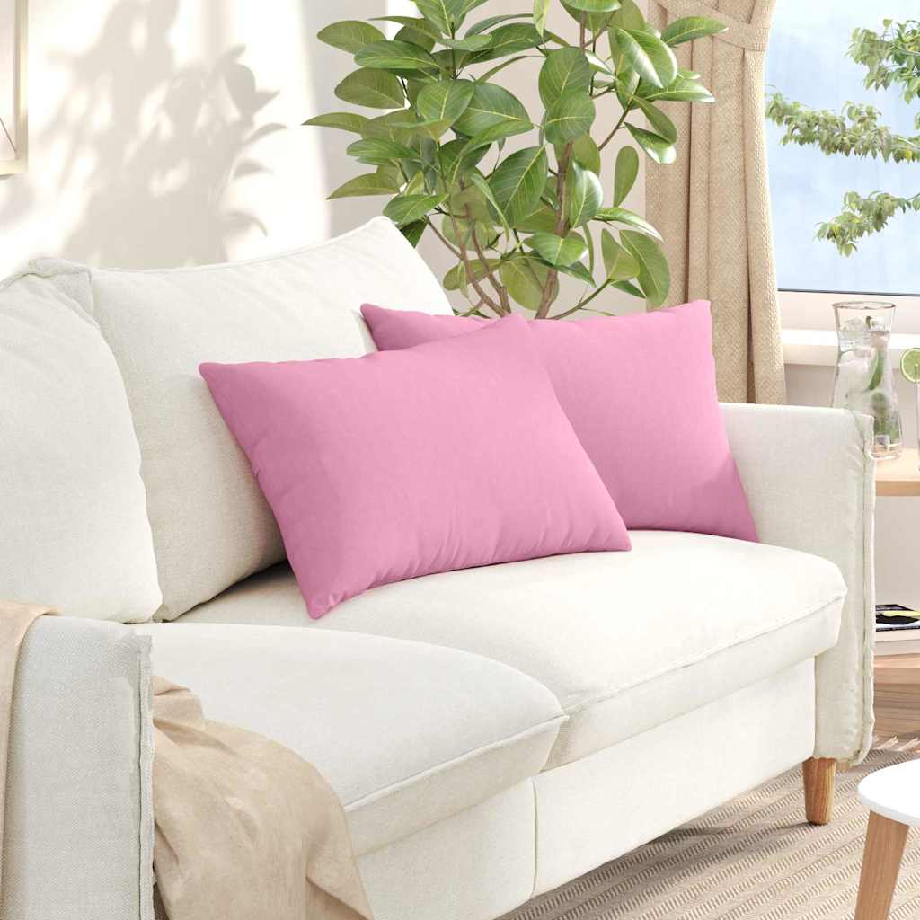 Sofakuddar 2 pcs Rosa 60 x 40 cm tyg